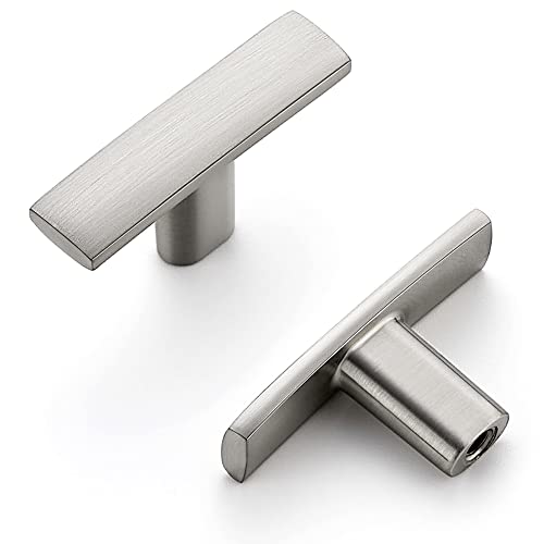 Ravinte 10 Pack Cabinet Handles Brushed Nickel Cabinet Pulls Kitchen Cabinet Handles,Curved Drawer Pulls in 1-3/4 Inch Length with Single Hole Arch Kitchen Cabinet Hardware - Image 1