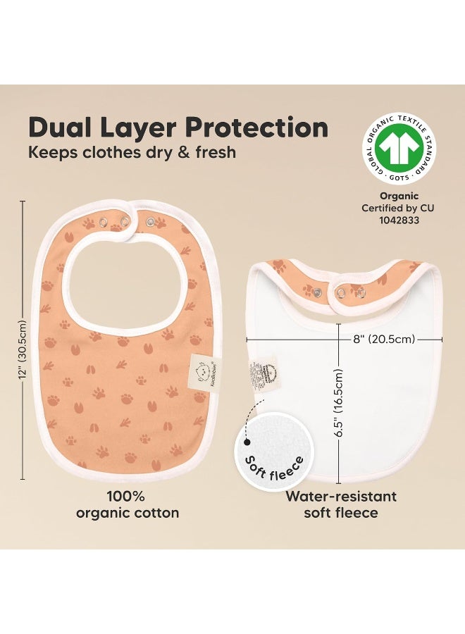 KeaBabies 8-Pack Organic Baby Bibs for Boys, Girls - Soft Cotton Drooling and Teething Bibs for Baby Girl & Boy, Extra Absorbent, Easy to Clean & Put On for Toddler, Newborn, Infant 0-24 Months (Wilderness) - Image 3