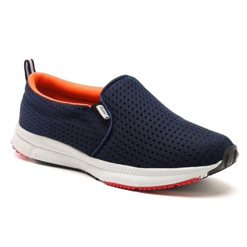 AVANT Men's Bolt Slip-on Training Shoes |100% Pure Rubber Outsole | Natural Rubber EVA Insole | Enhanced Grip for Low Abrasion |Quick Dry Polo Mesh - Navy Blue, UK 7 - Image 1