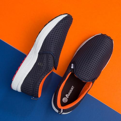 AVANT Men's Bolt Slip-on Training Shoes |100% Pure Rubber Outsole | Natural Rubber EVA Insole | Enhanced Grip for Low Abrasion |Quick Dry Polo Mesh - Navy Blue, UK 7 - Image 4