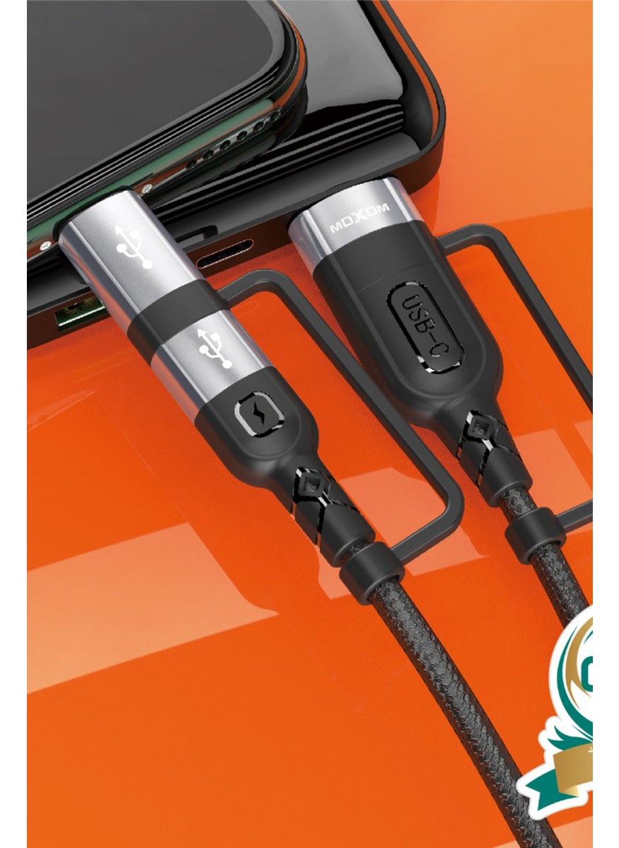 MOXOM MX-CB51 1 Meter 60w Multiple Charging Cable, Black  - Image 3