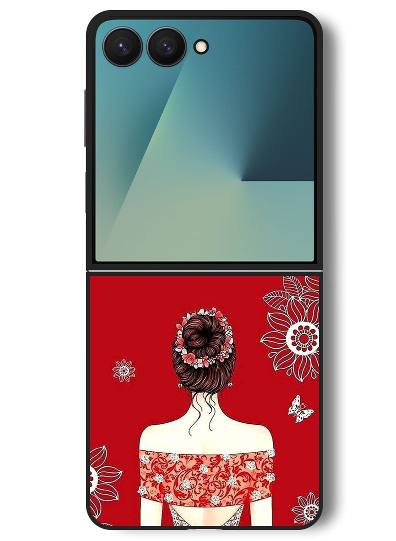 Theodor Case Compatible with Samsung Galaxy Z Flip 7 - 6.9 Inch Protection Shockproof Bumper Cover Cute Ladyy - Image 1