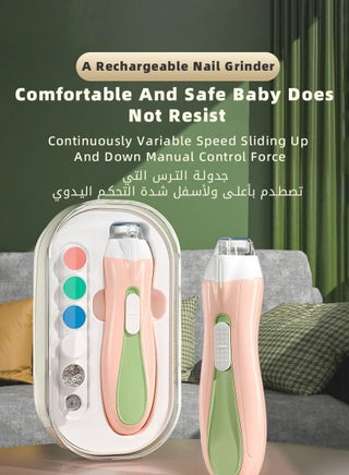 Baby Nail Clippers, Electric Trimmer, Infant Nails File Kit with LED Lighting, and 6 Different Sized Sanding Pads, Suitable for Newborn Toddler Children or Adults Toes Fingernails Care - view 2