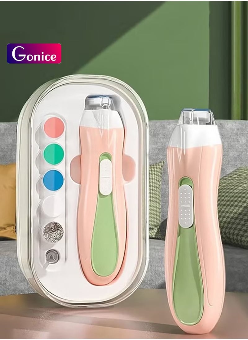 Gonice Baby Nail Clippers, Electric Trimmer, Infant Nails File Kit with LED Lighting, and 6 Different Sized Sanding Pads, Suitable for Newborn Toddler Children or Adults Toes Fingernails Care  - Image 1