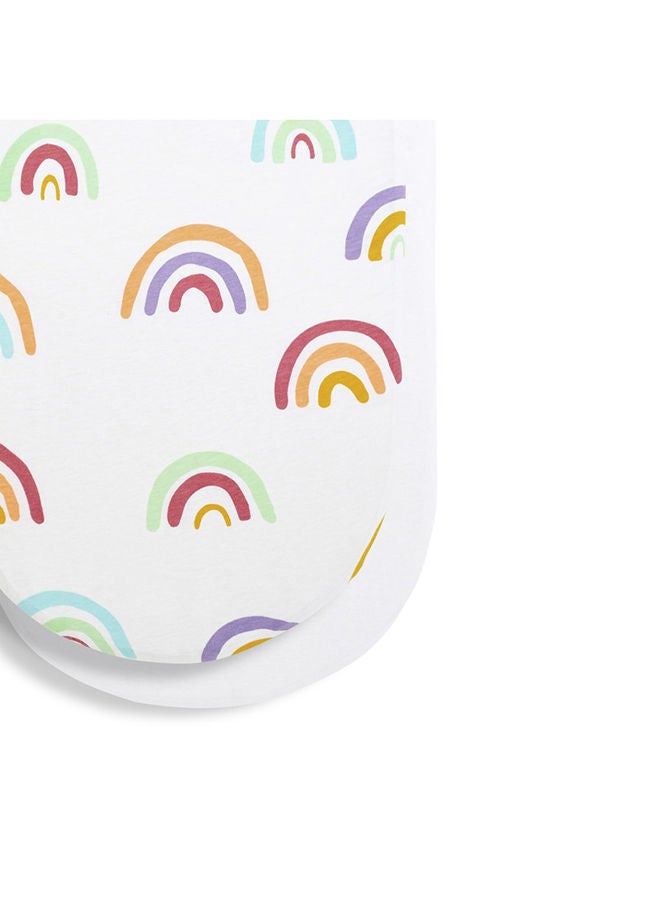 Snuz Pod Light Breathable And 100% Soft Jersey Cotton Fitted Sheets For Moses Basket/Pram ,Pack Of 2 - Rainbow  - Image 3