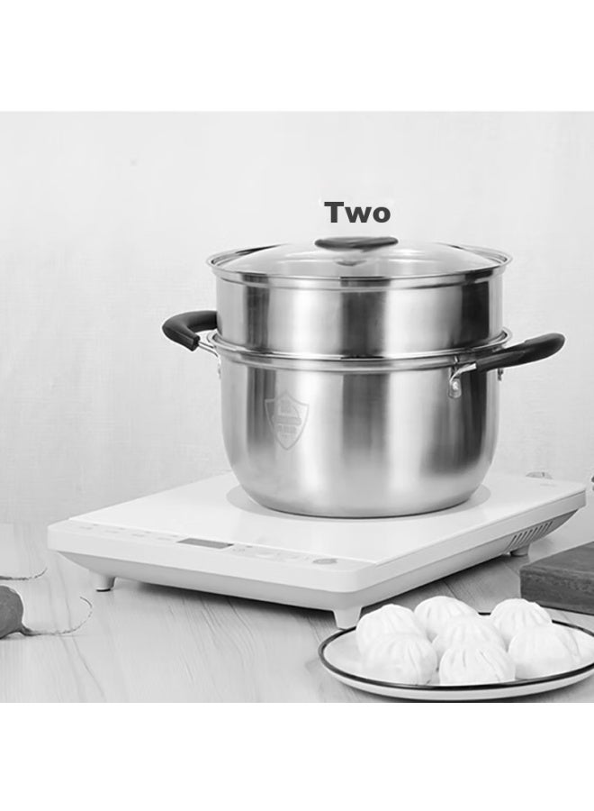 Guofeng Stainless Steel Soup Pot With Steamer Insert, 24cm, Thickened Double-layer For Both Cooking And Steaming, Multi-purpose, Compatible With Induction Cookers - Image 4