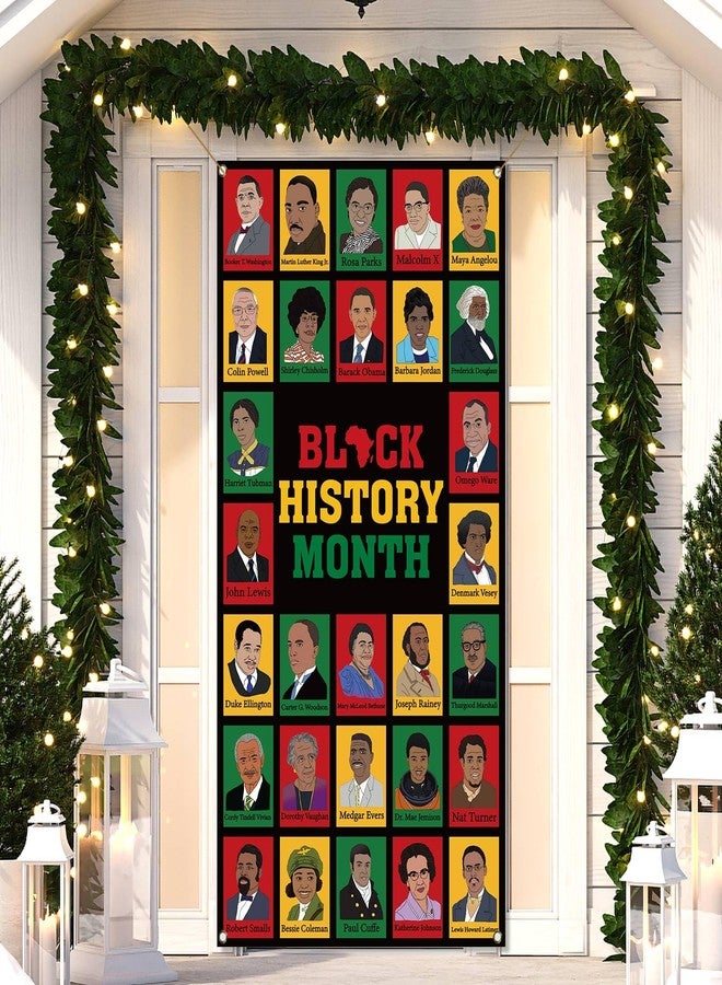 Pudodo Black History Month Door Cover African American Holiday Art Posters Classroom Door Banner Photography School Home Porch Decoration - Image 1