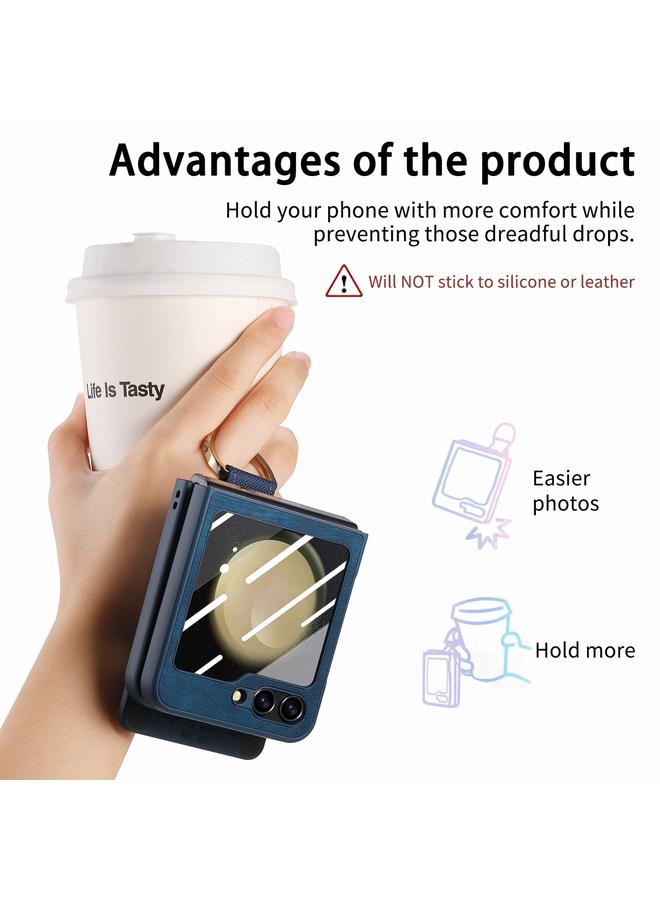 S-TOP Case For Samsung Galaxy Z Flip5 5G Integrated Magnetic Card Wallet Diamond-encrusted Ring Phone Case - Image 5