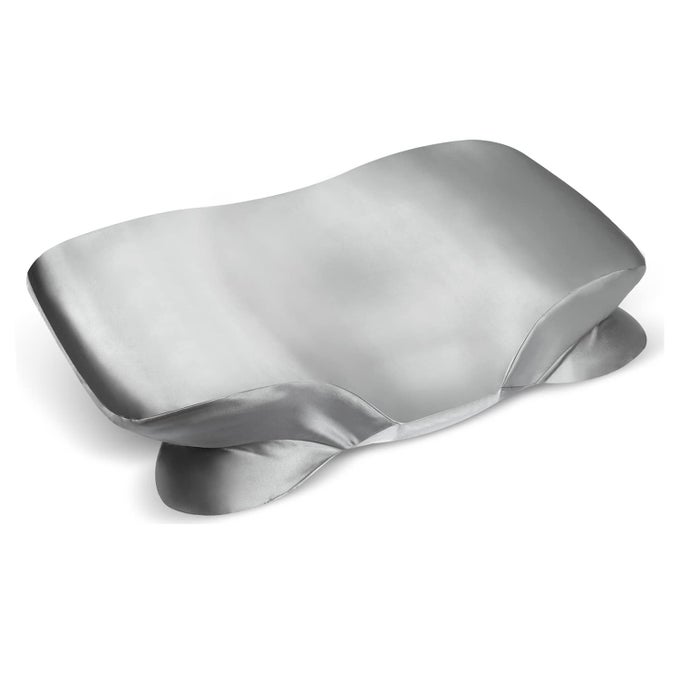 SATIN PILLOWCASE FOR CERVICAL PILLOW ERGONOMIC CASE SMOOTH SOFT SLEEPING PILLOWCASE GRAY PILLOW COVER WITH ZIPPER