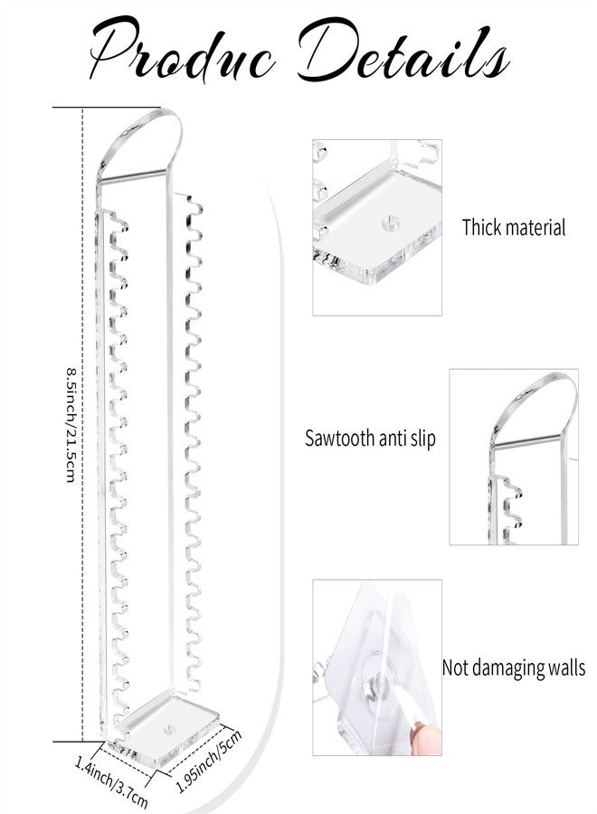 KASTWAVE Headband Holder Scrunchie Holder Wall Hanging, 3 Pcs Acrylic Jewelry Necklace Organizer Necklace Bracelet Claw Clip Holder Hair Accessories Storage for Women and Girls - Image 4