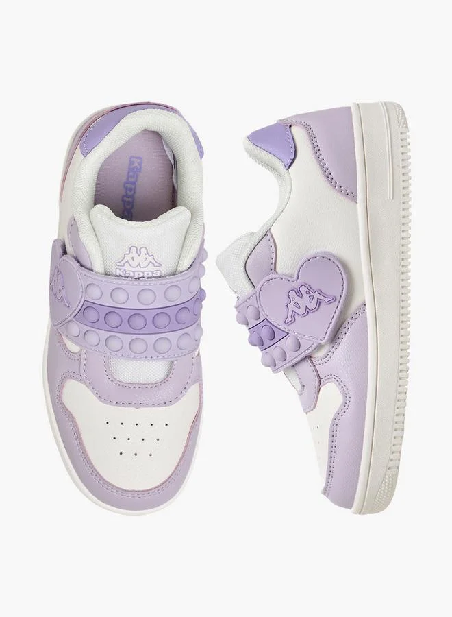 Girls Logo Print Hook & Loop Ankle Sneakers