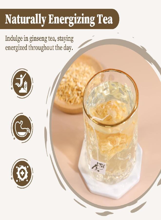 FullChea - Ginseng Tea bags, 60 Teabags - Pure Ginseng Root Tea - Caffeine-Free - Non-GMO - Energizing & Immune Support - Image 2