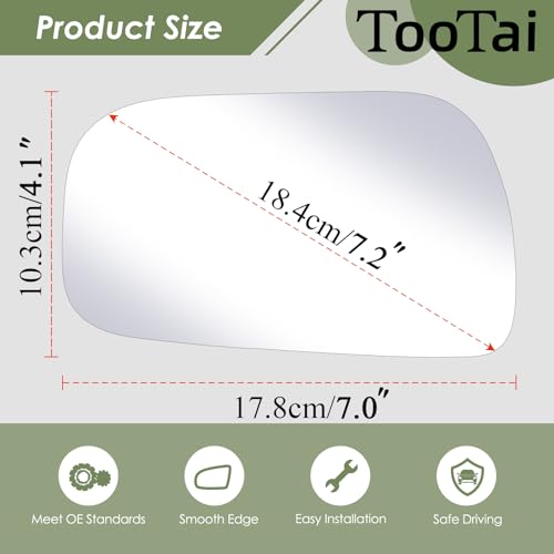 Tootai Driver side Replacement Mirror Glass - Compatible with Toyota vehicles - Camry 1997-2001 - Non-Heated, USA Built Only, without Backing Plate - Image 5