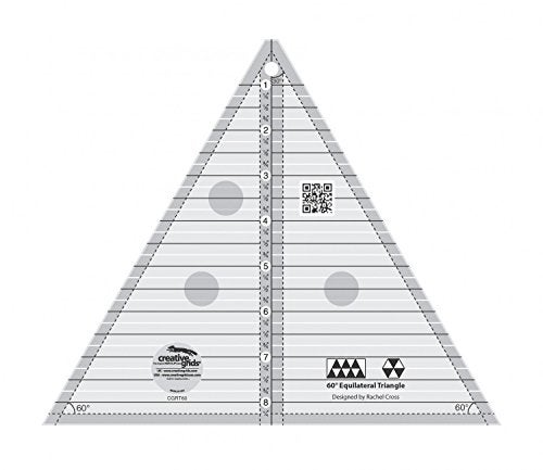 Creative Grids 60 Degree Triangle 8-1/2in Quilt Ruler – CGRT60 – Made in USA, 8-1/2in x 10-1/4in, Non-Slip Grip Acrylic Quilting, Sewing, Crafting, Patchwork Ruler & Template - Image 3