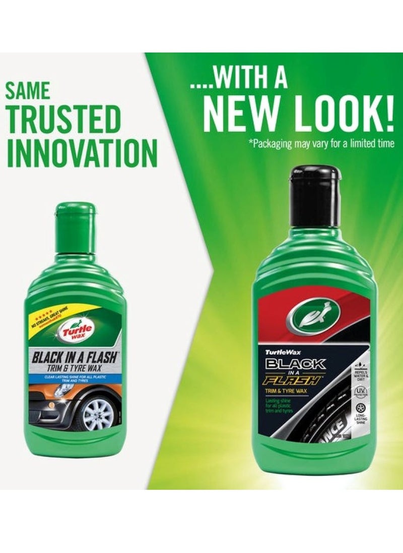 TurtleWax Black In A Flash Trim and Tires Dressing 300ML  - Image 3