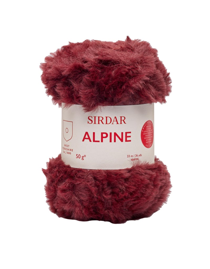 Sirdar Alpine Luxe Faux Fur Yarn Oxblood 405 50g