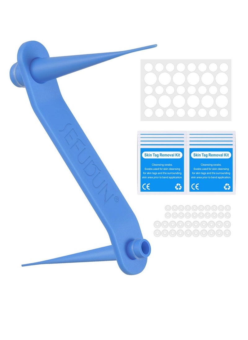 2 in 1 Wart Removal Tool Skin Tag Removal Double Head Kit Painless Easy-Using Device for Small to Large Sized Skin Tag on Face Neck and Body Blue