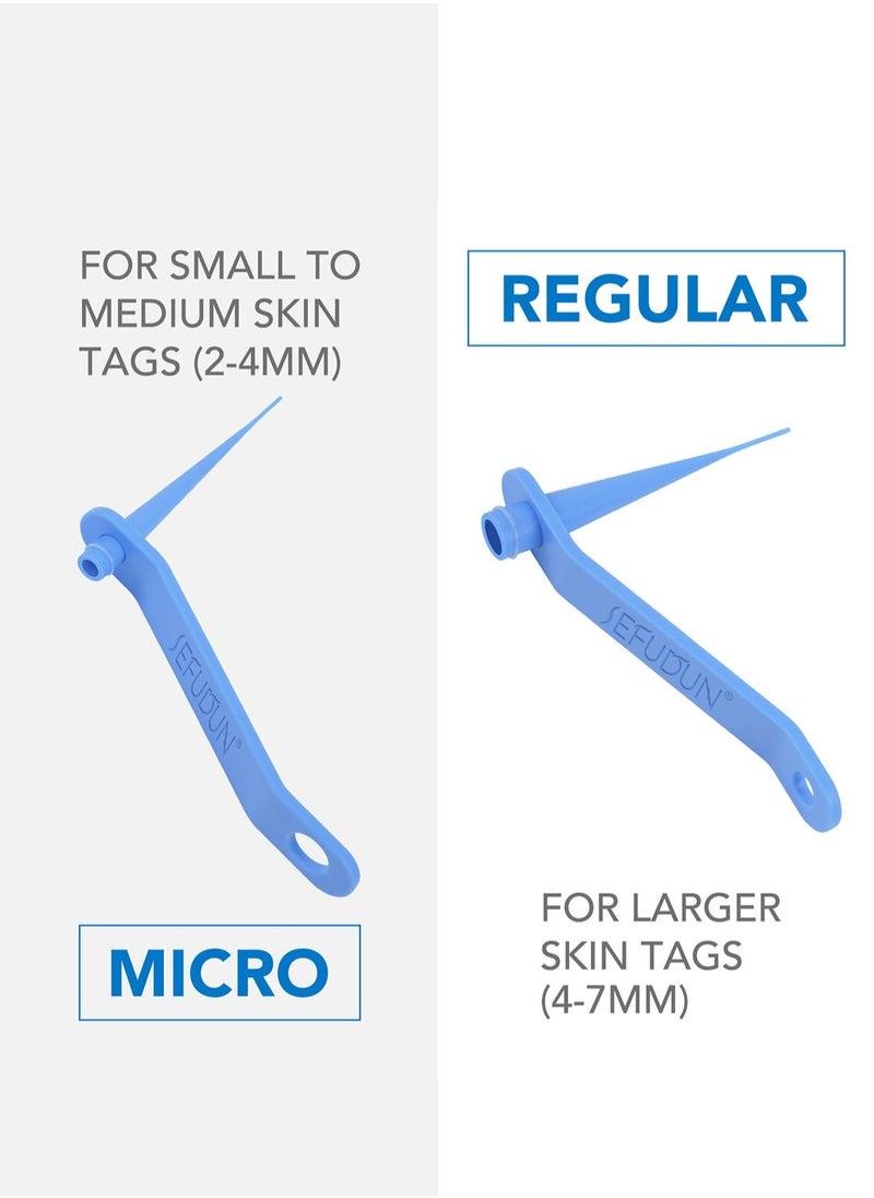 2 in 1 Wart Removal Tool Skin Tag Removal Double Head Kit Painless Easy-Using Device for Small to Large Sized Skin Tag on Face Neck and Body Blue