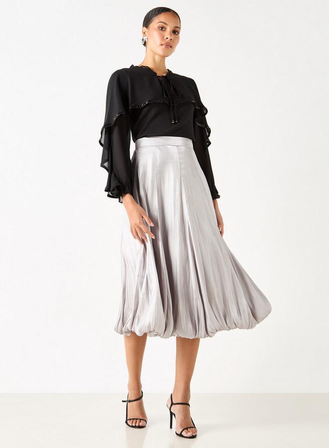 2Xtremz Textured Cape Top with Tie-Up Detail and Long Sleeves - Image 2