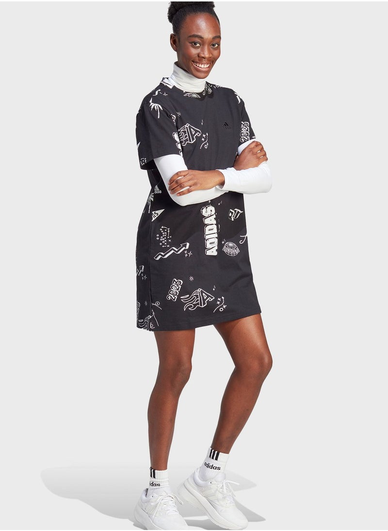Adidas - Scribble Tee Dress - Image 1
