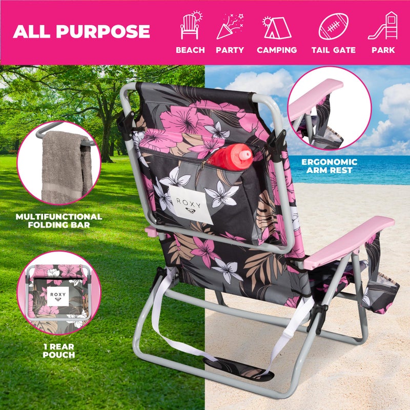 Roxy 2-Pack Beach Chair Bundle â€“ Lightweight Folding Chairs with Adjustable Recline, Cup Holders, and Carry Bags â€“ Portable and Durable Chairs for Beach, Camping, or Outdoor Events - Image 3