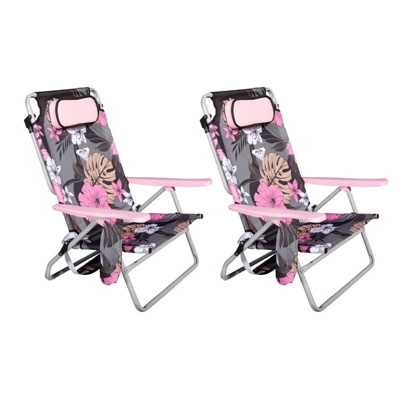 Roxy 2-Pack Beach Chair Bundle â€“ Lightweight Folding Chairs with Adjustable Recline, Cup Holders, and Carry Bags â€“ Portable and Durable Chairs for Beach, Camping, or Outdoor Events - Image 1