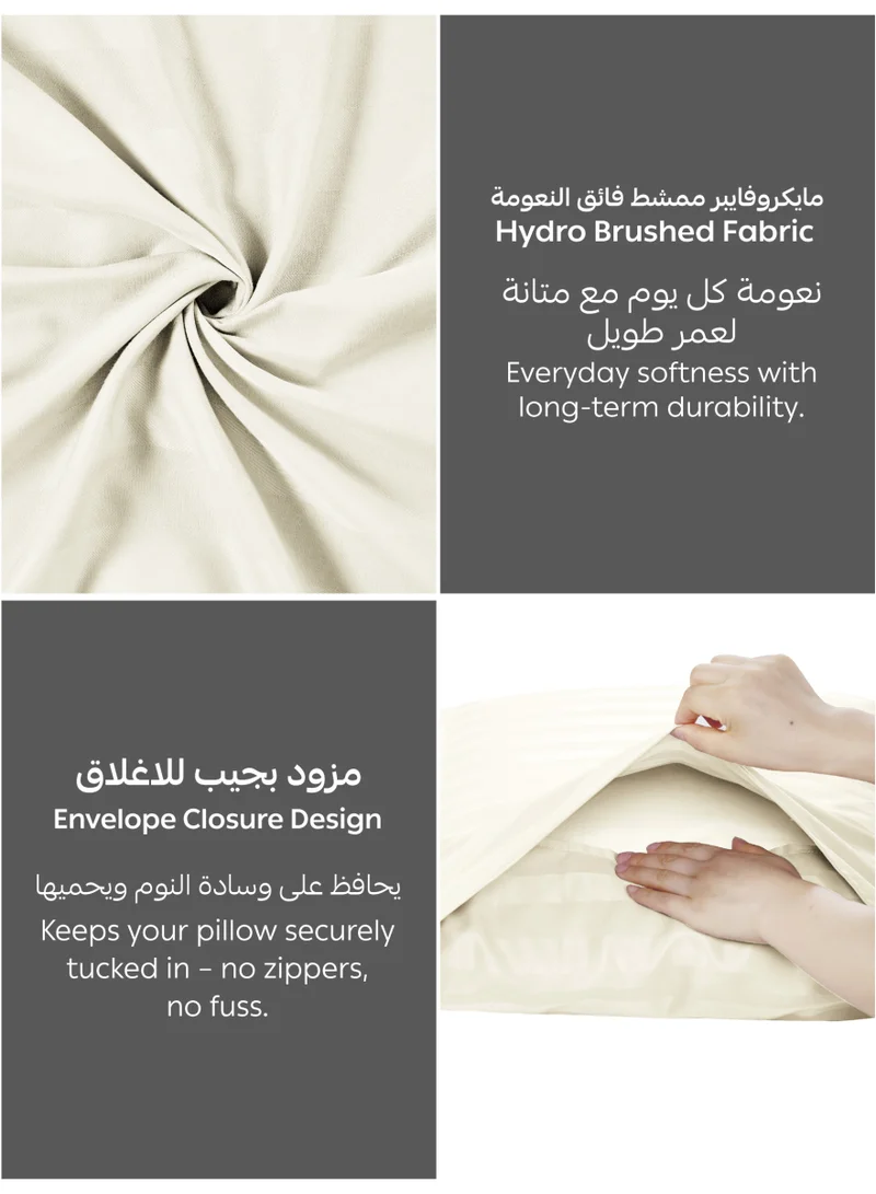 Donetella TWIN (120x200cm) Premium 2 Piece – 120×200 cm Twin Striped Fitted Sheet, and 35 cm Deep Pocket, Secure All-Around Elastic Fit, No Excess Fabric.  | Best Price UAE
