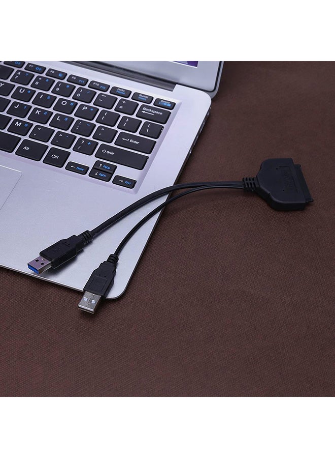 7 +15 Pin SATA To USB 3.0 Drive Converter Adapter Cable For 2.5 Inch HDD/SSD Black - Image 2