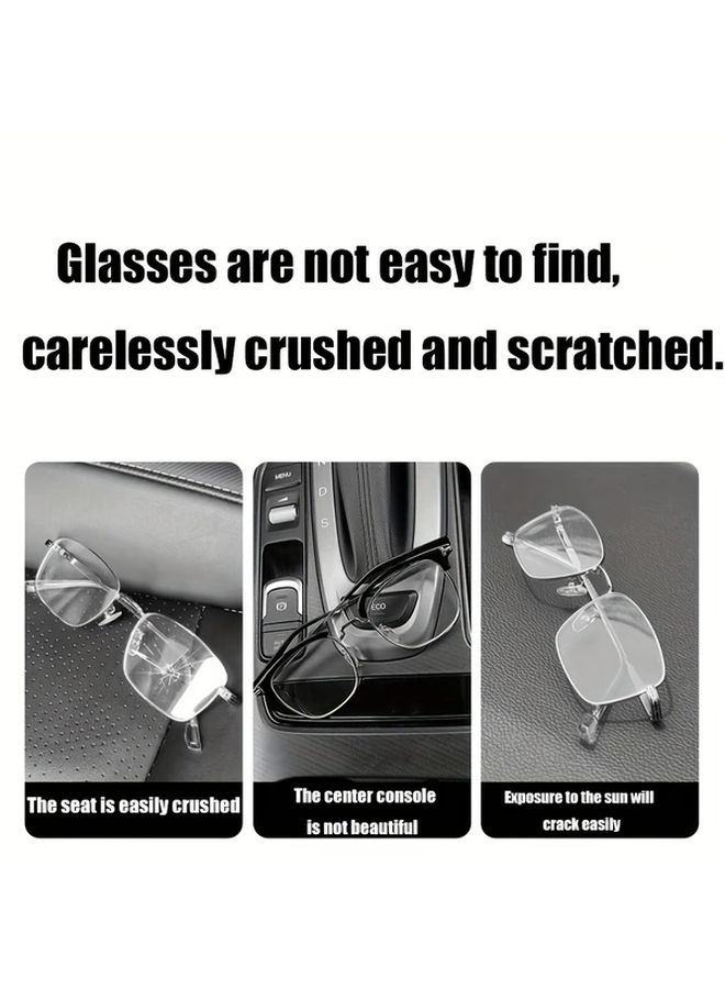 Brown Universal Magnetic Closure Car Sun Visor Glasses Holder Storage Box - Image 5