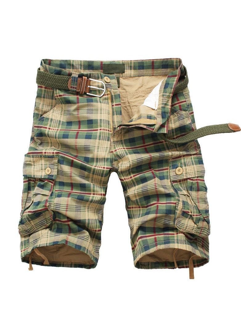 Loquat - Men's Summer Checkered Work Shorts And Capris - Image 1