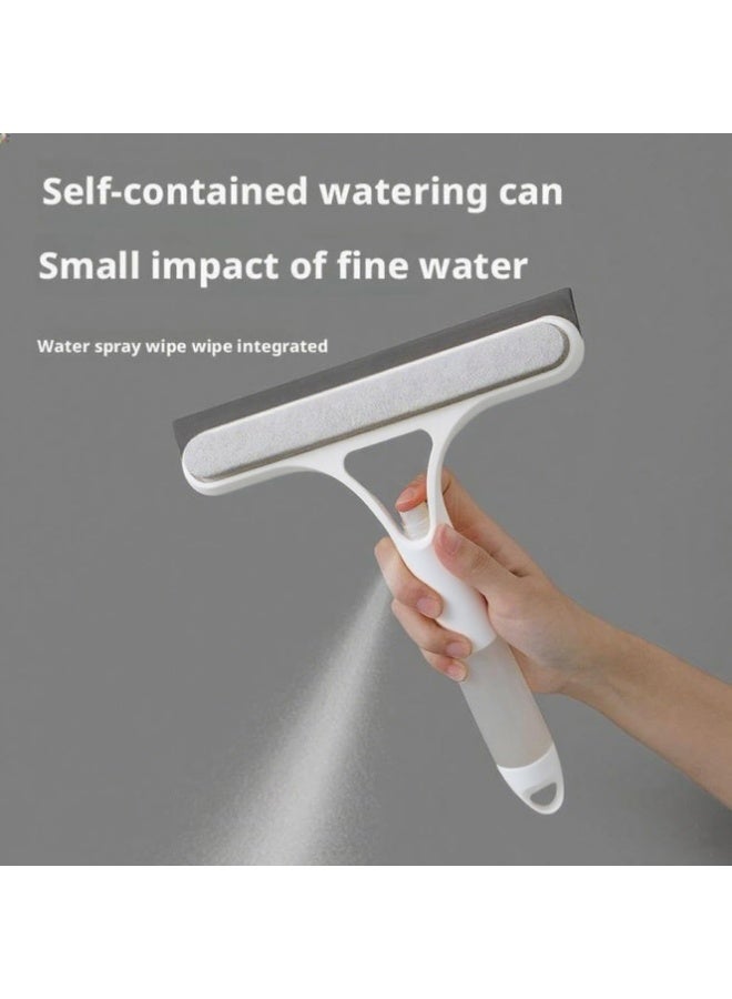 ممسحة تنظيف النوافذ 3 في 1، منظف زجاج الدش متعدد الوظائف الجديد 2025، منظف ممسحة النوافذ 3 في 1 مع رذاذ وممسحة وفرشاة لغرفة النوم والسيارة والمطبخ. - Image 4