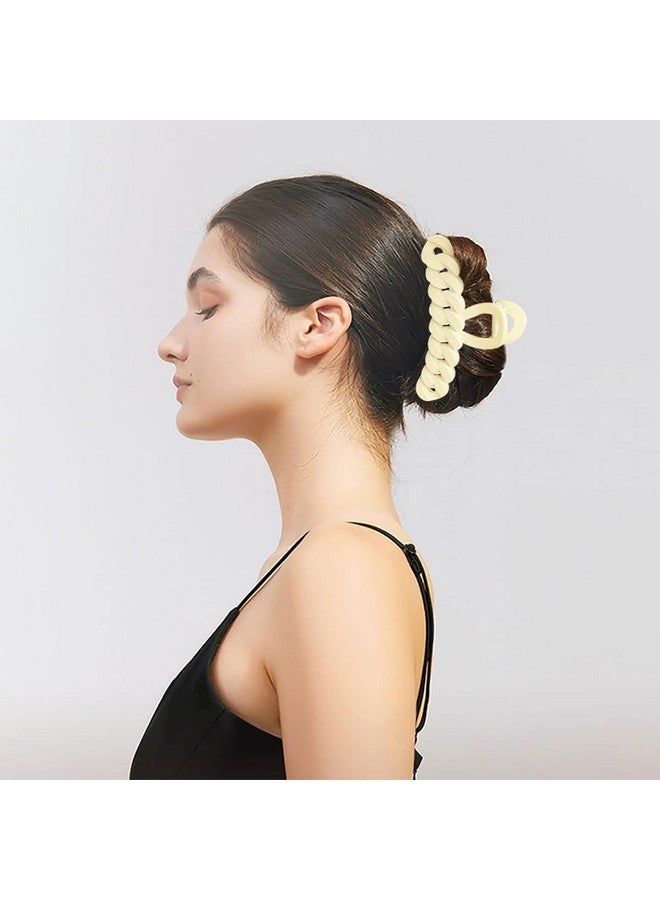 Bakefy-6 Pcs Big Hair Claw Clip,Small Medium Large for Women Thin Thick Long Hair Curls,Girl Matte Butterfly Banana Clips,Strong Clamp,Milk Coffee Color Hair Accessories 6 pattern claw - Image 5