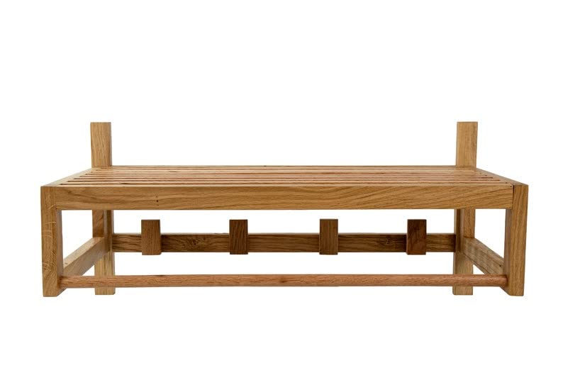 Timberlal Timberlal Wooden Bathroom Towel Rack I Sheesham I Organizer I Peg Coat Rack with Shelf I Bathroom Decor IEntryway Organizer IShelf with Hooks I Towel Rack 27 INCH  - Image 5