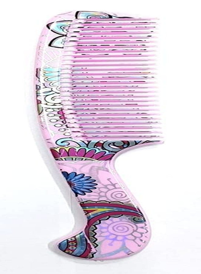 مابل طقم مشط لفك تشابك الشعر بنقشة خشب القيقب مع فرشاة شعر دائرية، مناسب للنساء والرجال (متعدد الألوان)، مشط تصفيف شعر للنساء، عبوة من 4 قطع - Image 4