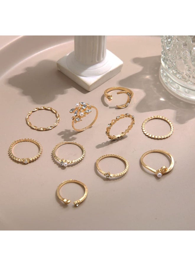 Dark Horse Gold Stacking Ring Set, Vintage Knuckles, Stackable Moon, Star, Snake, Butterfly, Heart, Flower, And Leaf Top Rings. - Image 2