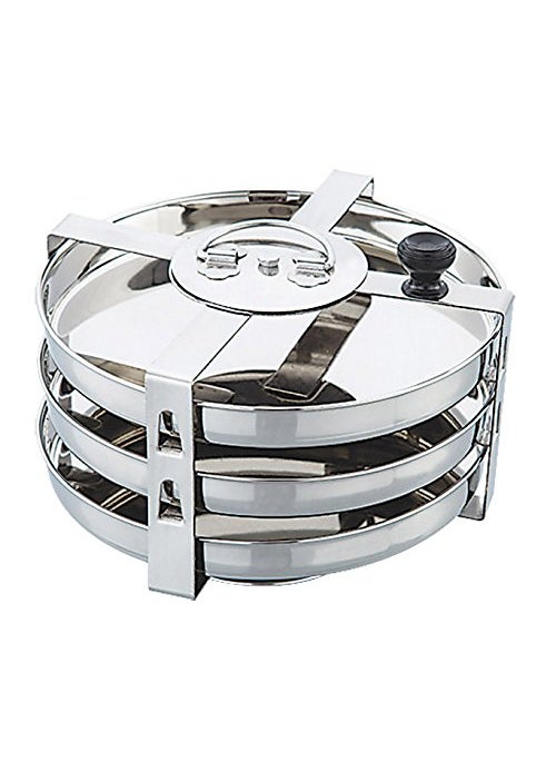 Expresso Expresoo Stainless Steel Thatte Idly/Dhokla Maker Stand – Includes 3 Plates Perfect for Home & Kitchen Use, Silver 
