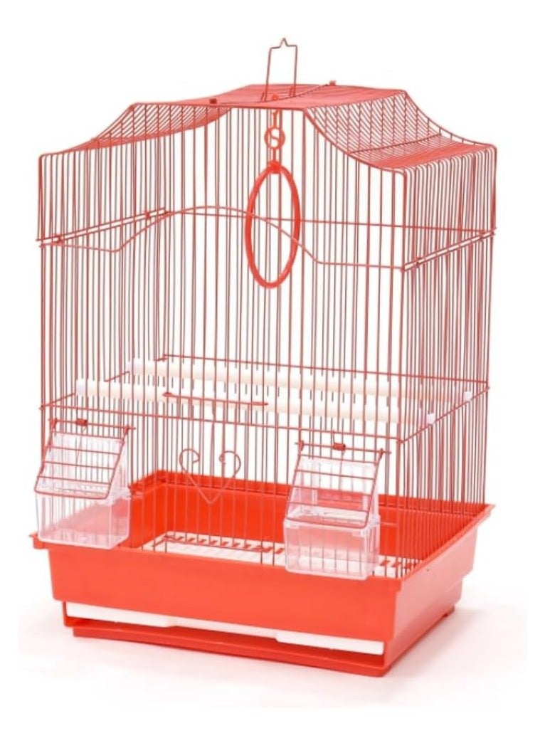 vsell24 قفص الطيور المعلق خفيف الوزن للطيور الصغيرة والببغاوات والكوكاتيل الكناري فينش وطيور الحب 30X23X39 سم - Image 2