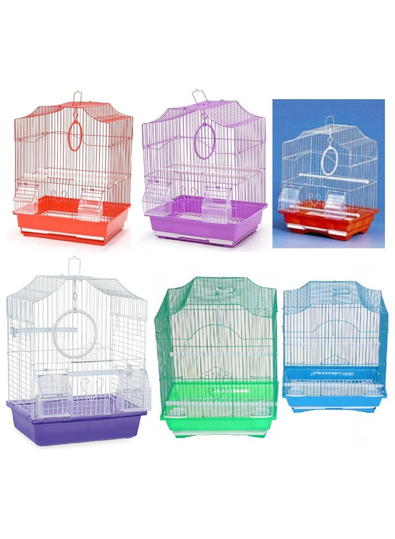 vsell24 قفص الطيور المعلق خفيف الوزن للطيور الصغيرة والببغاوات والكوكاتيل الكناري فينش وطيور الحب 30X23X39 سم - Image 3