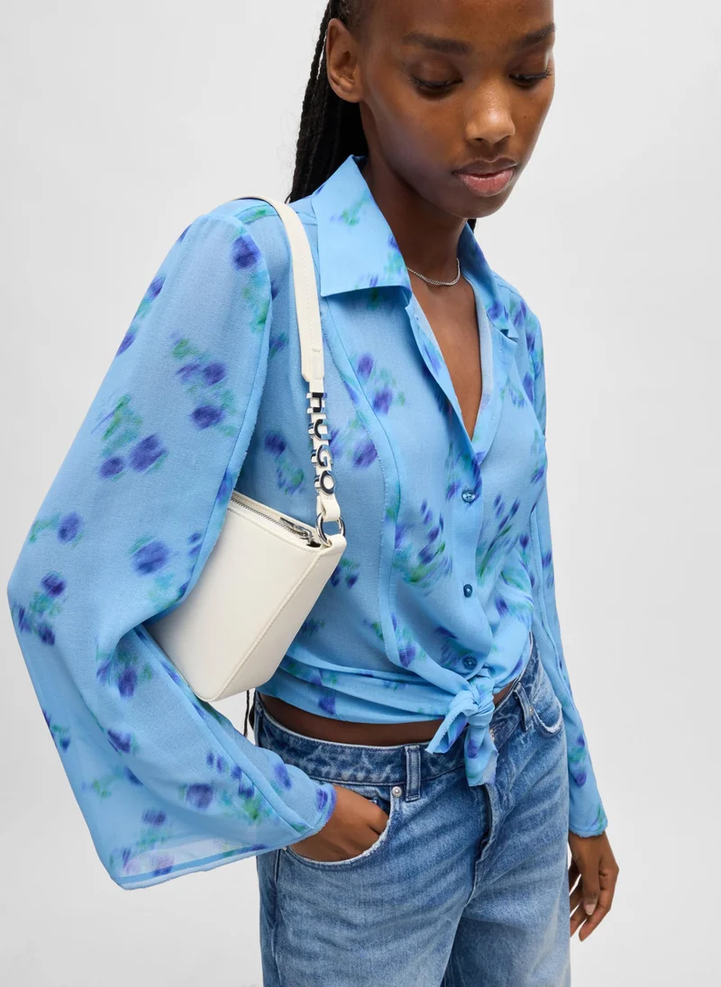 HUGO Faux-leather shoulder bag with logo strap