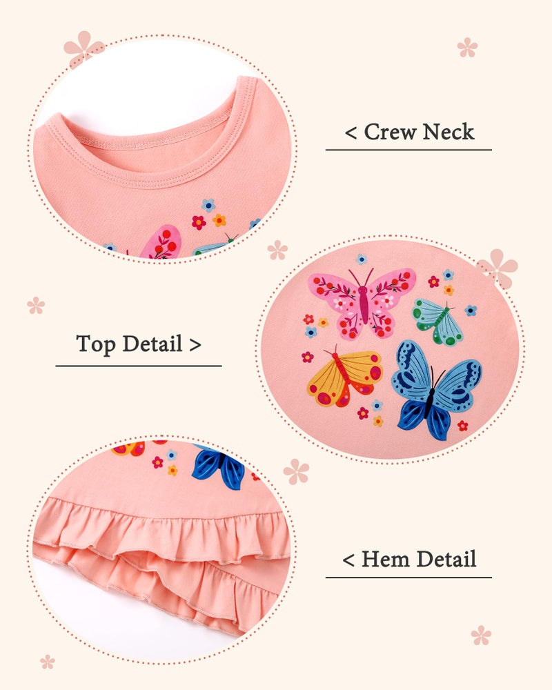 ZOEREA Toddler Girl Clothes, 2Pcs Baby Girl Summer Spring Outfits Sleeveless Tank Shirt Ruffle Top +Shorts Clothing Set (Pink, 4-5T) - Image 5