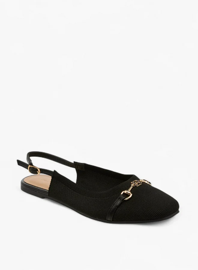 Flora Bella By Shoexpress Textured Backstrap Sandals with Buckle Closure