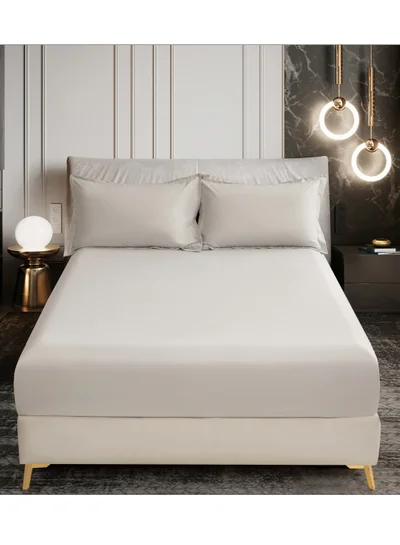 Donetella Bedding Fitted Sheet - Fits 200x200 Cm For Super King Bed - 3 Pcs (1 Fitted Sheet and 2 Pillowcases) - 35 Cm Deep Pocket - Solid Bed Sheet