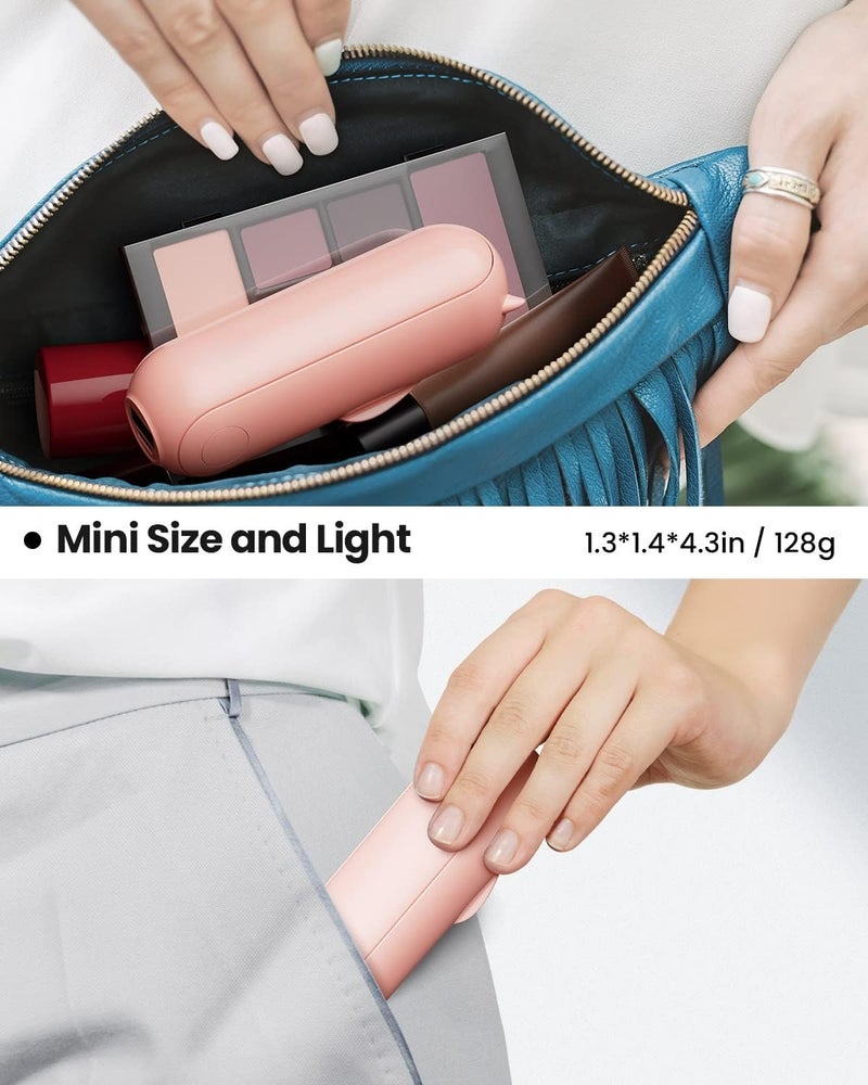 Desidiya ® Mini Handheld Personal Portable Folding Cooling Hand Fan Rechargeable With 3 Speed Pocket Fan For Home Office Travel Use By Women And Men (Pink) ,8 Centimeter - Image 2