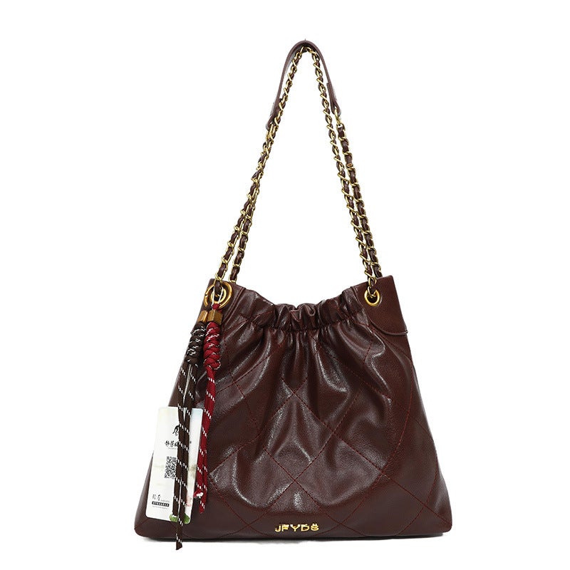 2025 Tote Bag Women'S Large Capacity Shoulder Bag Travel New Commuting Chain Underarm Bag Textured Handbag - Image 1