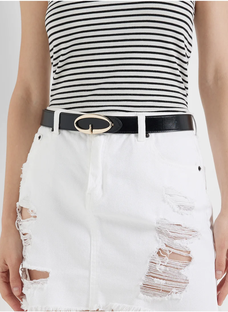 GUESS Logo Detailed None Allocated Hole  Belt