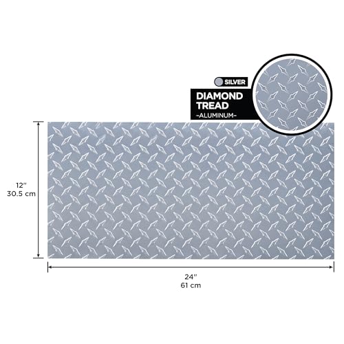 M-D Building Products 56022 12 in. x 24 in. x .063 in. Silver Aluminum Sheet Diamond Tread - Image 2