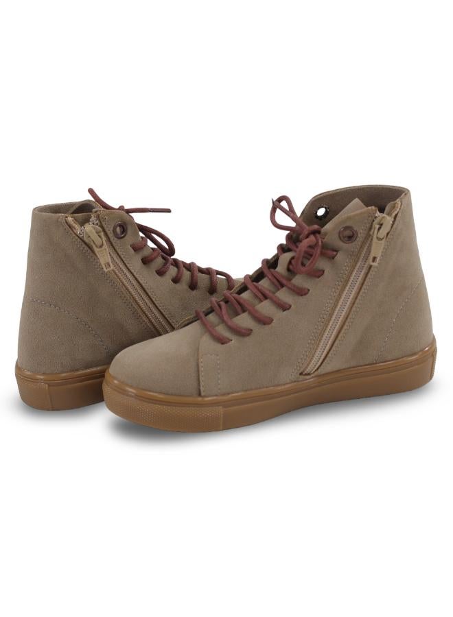 Trend Unisex Leather Half Boots – Beige - Image 2