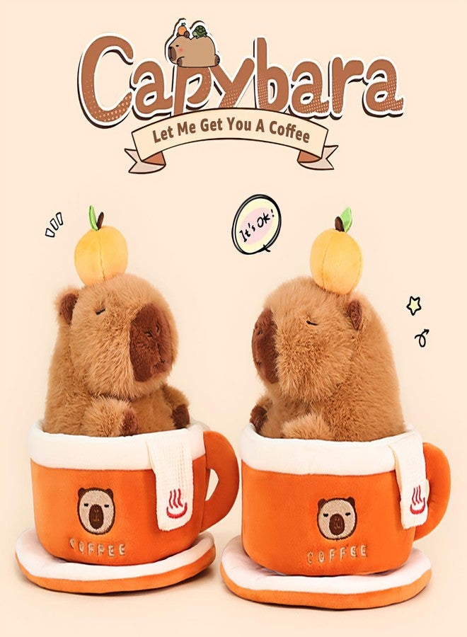 Ditucu Coffee Cup Capybara Plush 9 inch Cute Capibara Stuffed Animal Soft Plushies Toys Gifts for Kids Adults Brown - Image 5