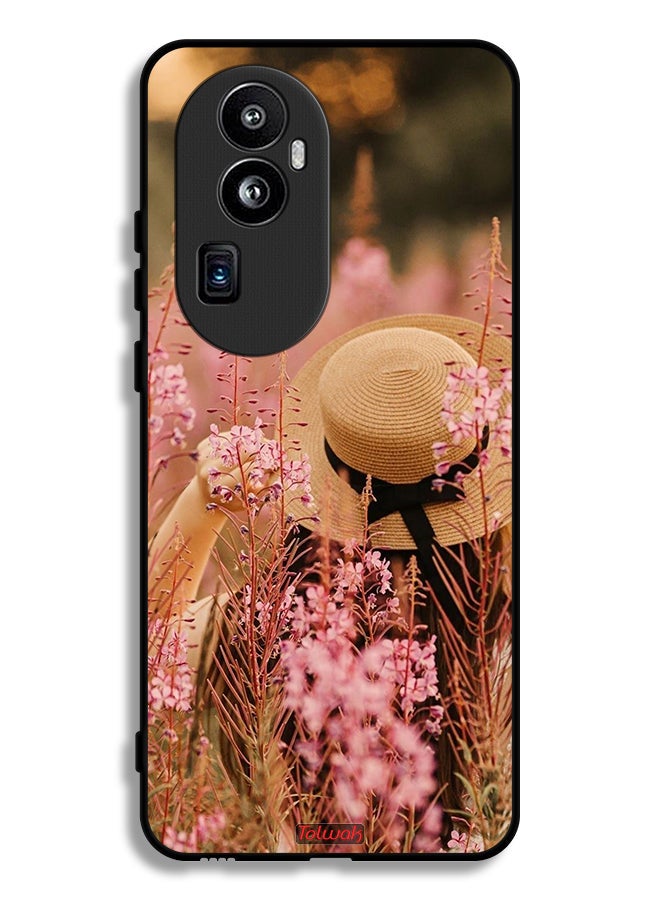 Tolwak Oppo Reno10 Pro (China) Protective Case Cover Hat Girl In Flowers - Image 1