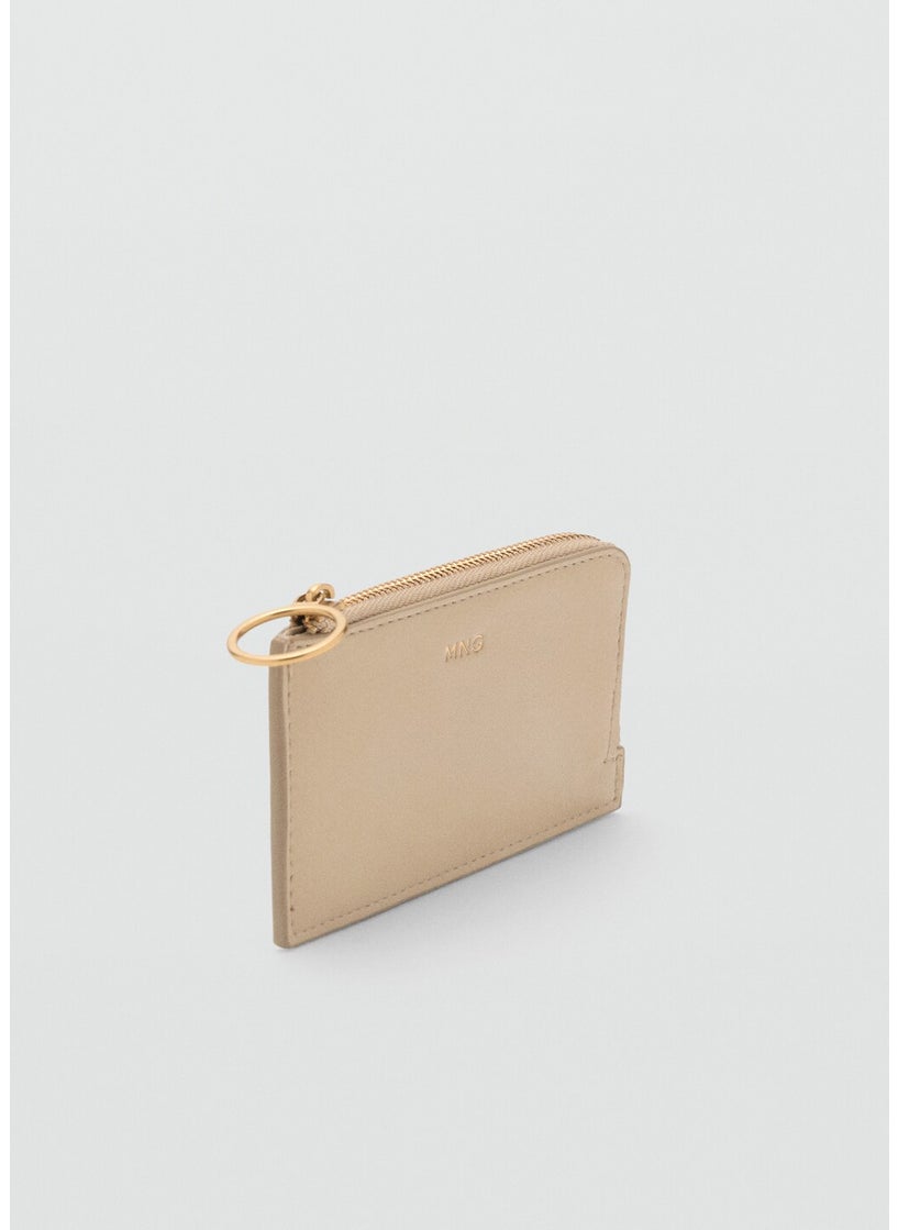 MANGO Hammered Leather-Effect Card Holder With Zip  - Image 3